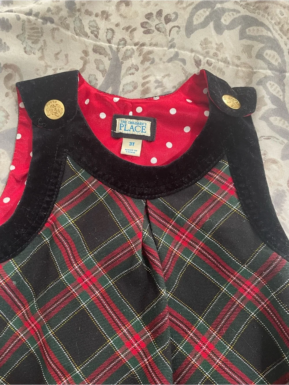 VINTAGE Plaid Holiday Dress size 3T